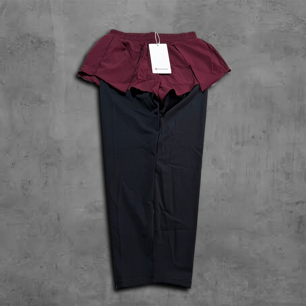 Modern Relaxed Burgundy Lululemon Essential Skirted Workout Pilates Pants